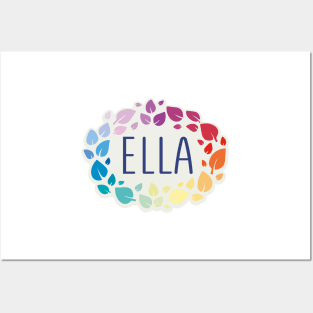 Ella name with colorful leaves Posters and Art